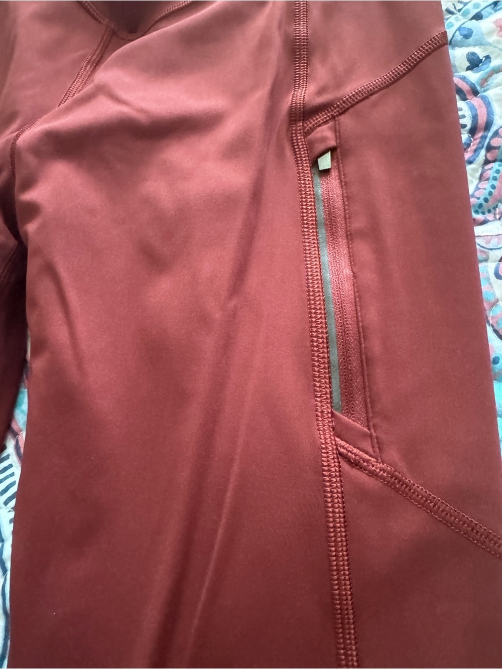 Athleta Rainier Tight in Rustic/Burnt Orange Color-Small Tall - Picture 2 of 7